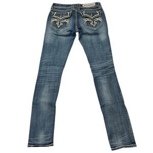 Rock Revival Jeans Kelly‎ Skinny Medium Wash Denim Pants Women's 28 Flap Pocket